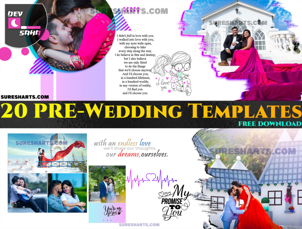Free Download Pre Wedding Album Design PSD Templates