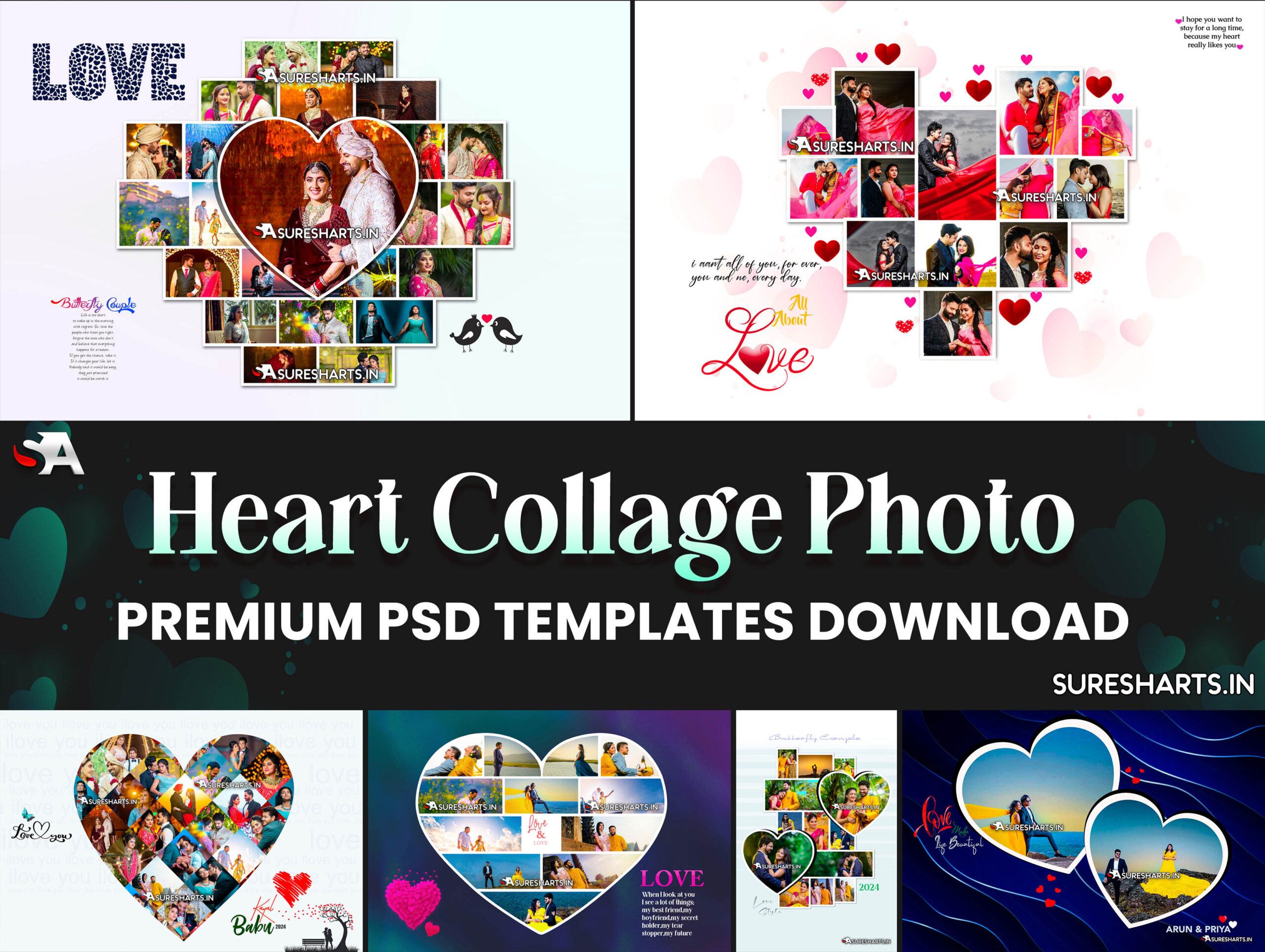 NEW HEART COLLAGE CREATIVE PSD TEMPLATES PSDStore