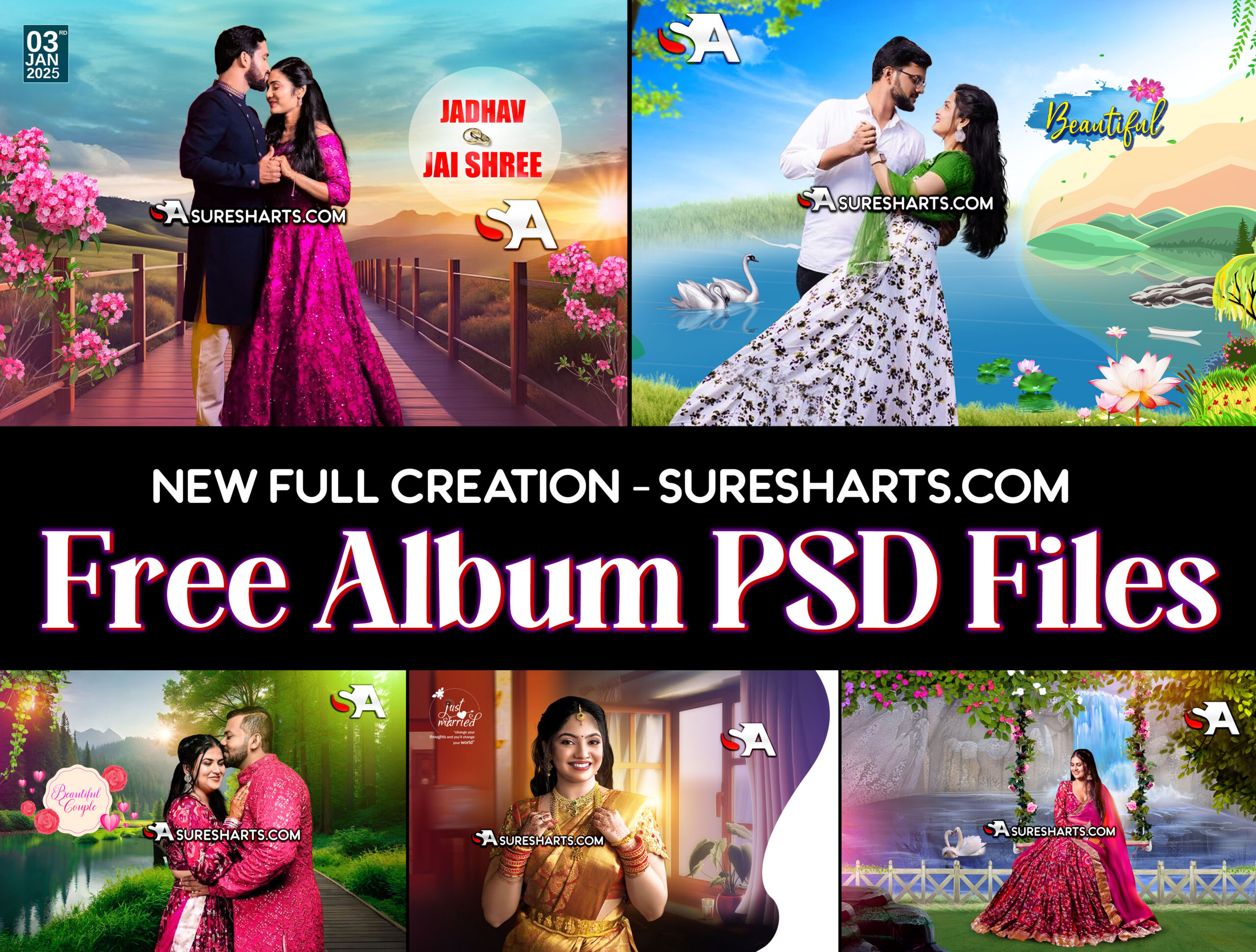 creative wedding album design adobe photoshop free download