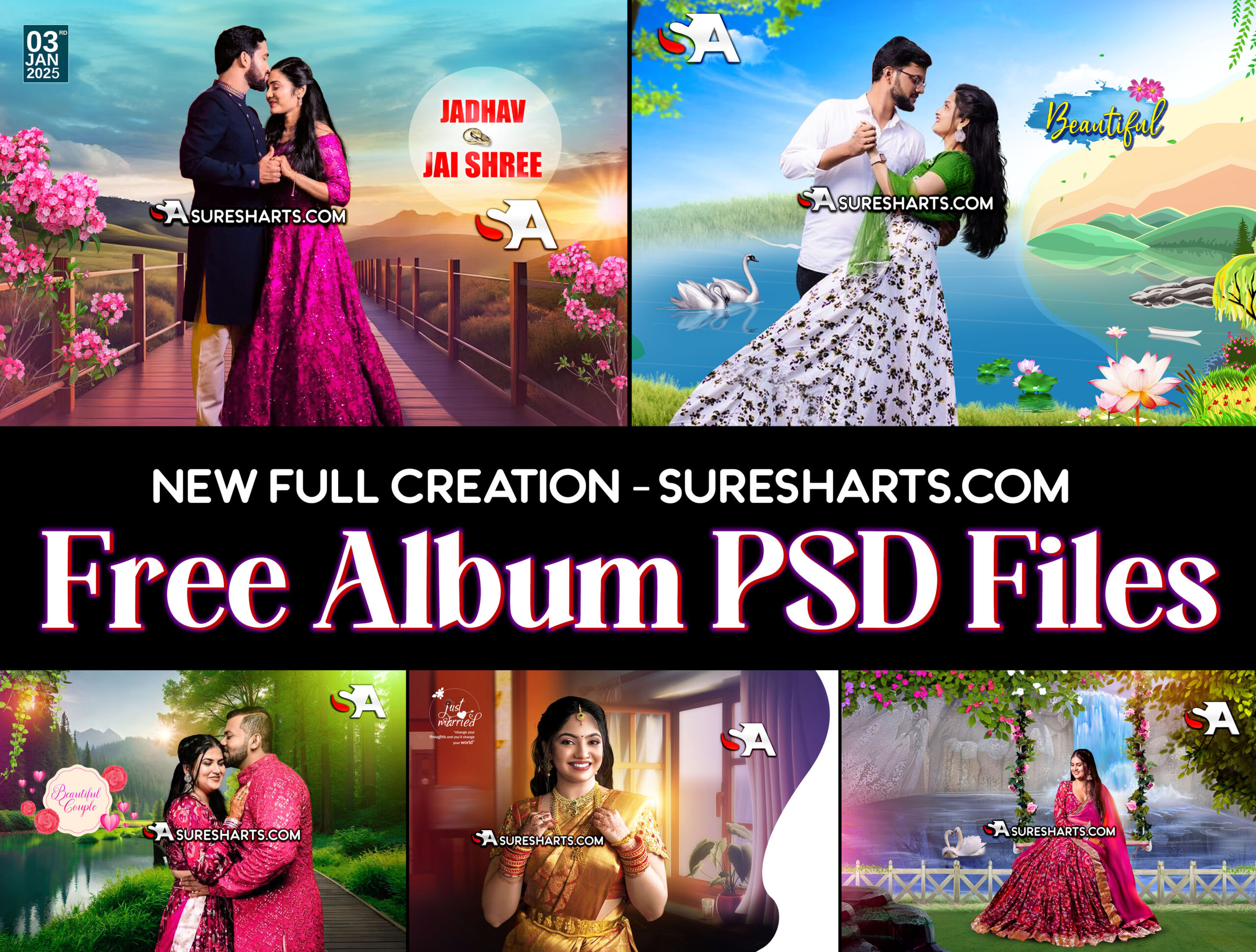 FREE ALBUM PSD DESIGNS – Creative Wedding Album Design - PSDStore