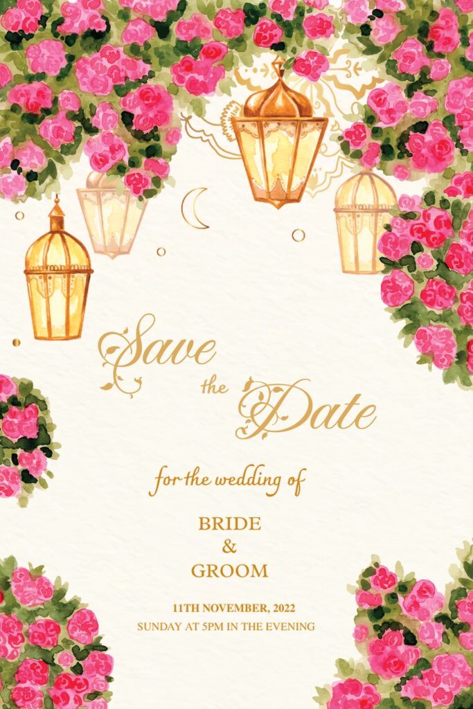 Free Indian Wedding Invitation Card With Romantic Couple PSD Template | PSD Free Download