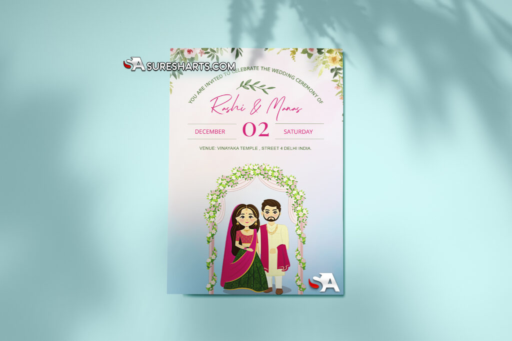 Indian wedding invitation card template free download