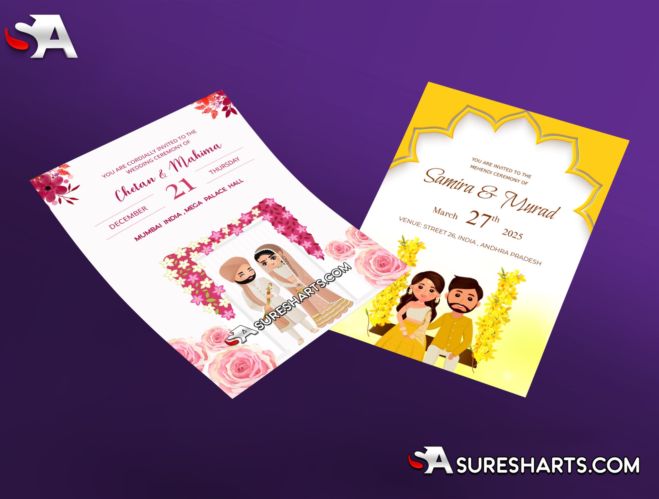 indian wedding cards design templates